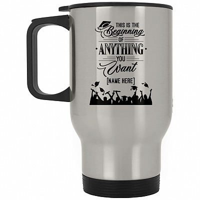 14 oz. Silver Travel Mug