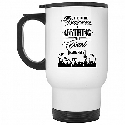 14 oz. White Travel Mug