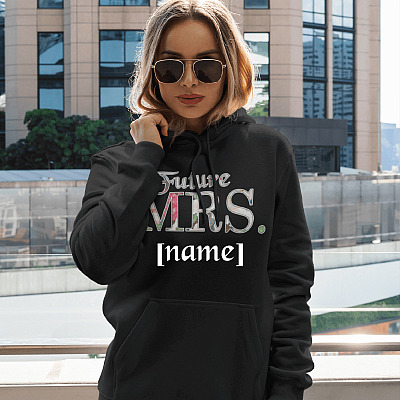Alternative view of Personalized Future Mrs - Cute Bridal Wedding Hoodie - Sweatshirt - Long Sleeve Shirt