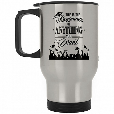 14 oz. Silver Travel Mug