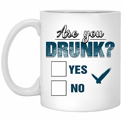 5O. Are You Drunk, White, 11 oz. White Mug