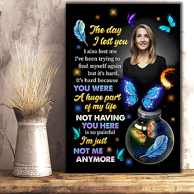Alternative view of Custom Photo the Day I Lost You Memorial Gift Framed Canvas Prints - Unframed Poster - Home Wall Art
