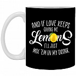 Lemons Mug, Black, 11 oz. White Mug
