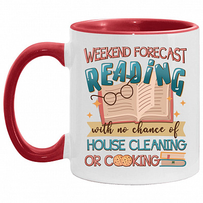 Reading Accent Mug, White/Red, 11 oz. Accent Mug