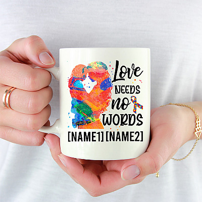 Alternative view of Personalized Autism Daughter Love Needs No Words - Gift for Autism Mom Ceramic Coffee Mug