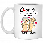Personalized Love Is SupportingMug, White, 11 oz. White Mug