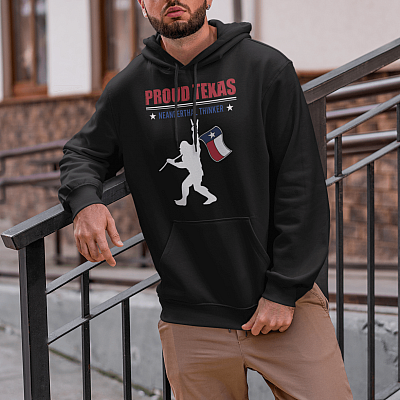 Alternative view of Proud Texas Hoodie - Stay Strong Texas State Snovid Survivor Sweatshirt - Long Sleeve Shirt