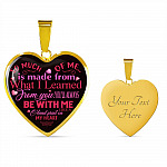 So Much Of Me Is Made From What I Learned Heart Pendant Necklace - Heart Luxury Necklace (Gold Plated)