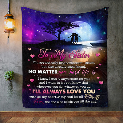 Alternative view of To My Sister You Are Not Only Just A Wonderful Sister Fleece Blanket - Premium Sherpa Blanket - To My Sister Gift