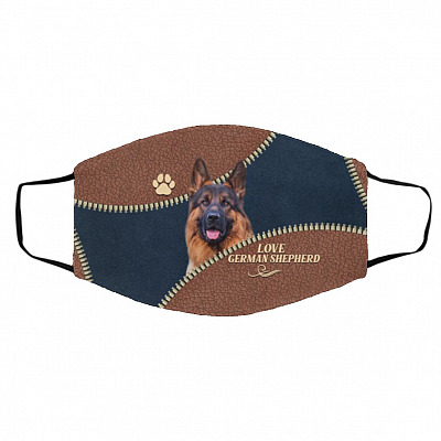 German Shepherd mask, White, Cloth Face Cover – Medium/Large