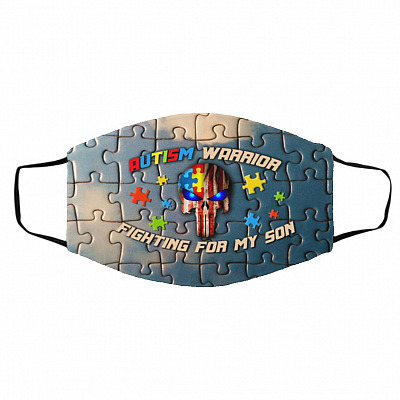 son warrior, White, Cloth Face Cover – Medium/Large