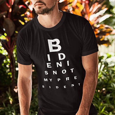 Alternative view of Biden Is Not My President Funny Joe Biden Pro Trump T-Shirt - V-Neck Tee - Youth Tee