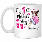 Personalized My 1st Mother's Day, White, 11 oz. White Mug
