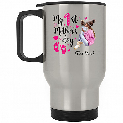 14 oz. Silver Travel Mug