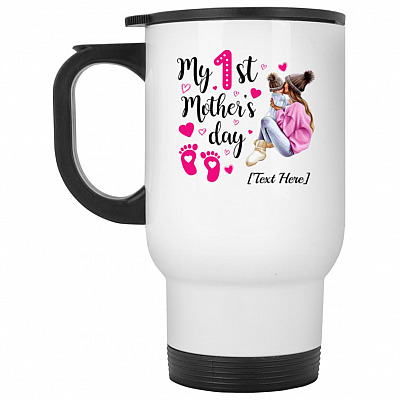 14 oz. White Travel Mug