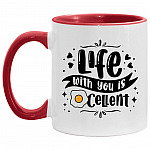 Eggcellent Accent Mug, White/Red, 11 oz. Accent Mug