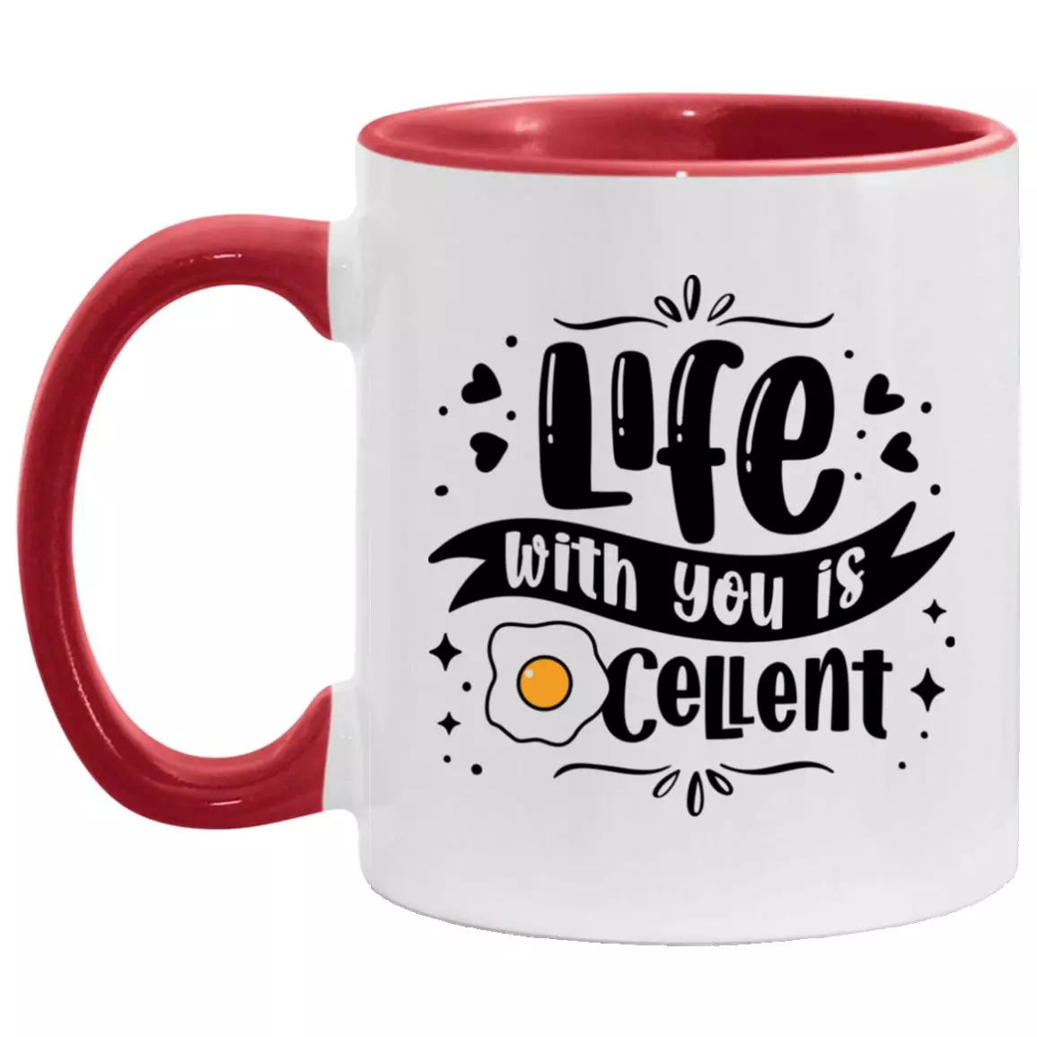 Eggcellent Accent Mug, White/Red, 11 oz. Accent Mug