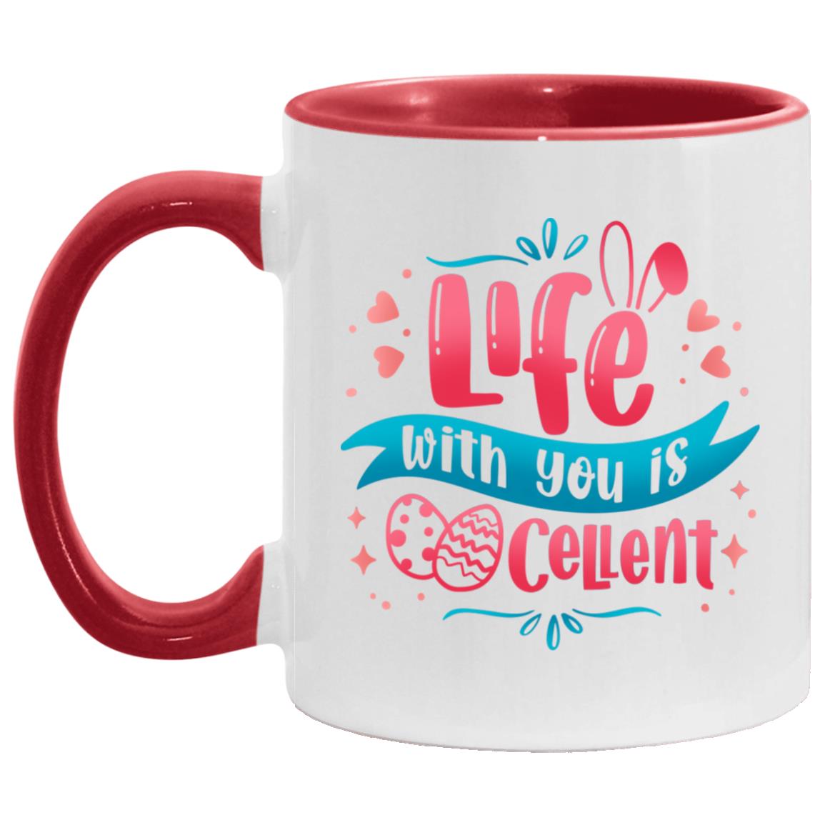 Easter Egg Accent Mug, White/Red, 11 oz. Accent Mug