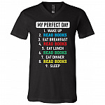 day shirt, Black, V-Neck T-Shirt