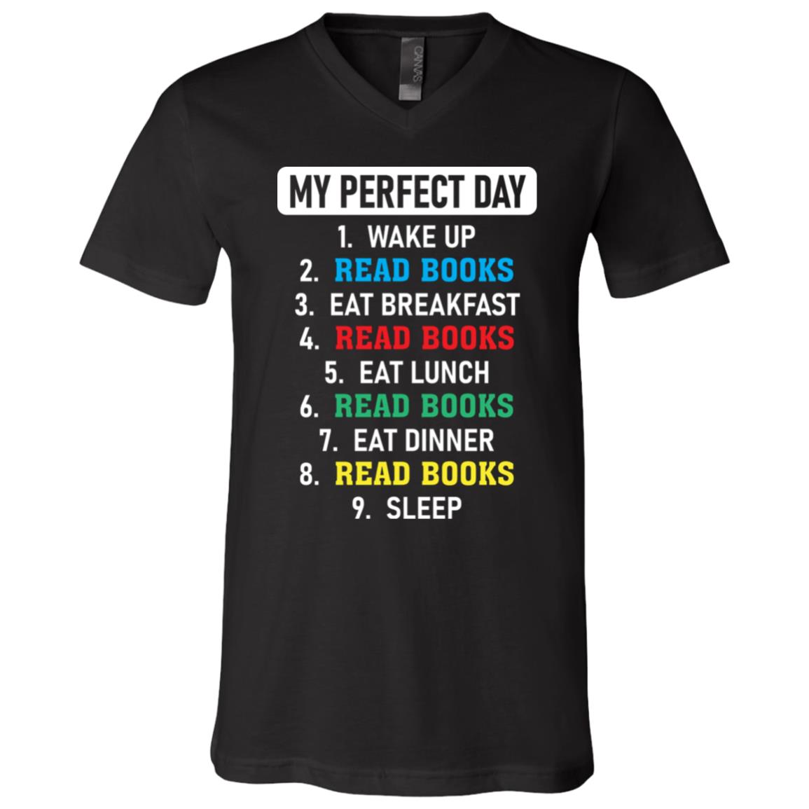 day shirt, Black, V-Neck T-Shirt