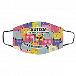 Autism It's Not Disability, White, Cloth Face Cover – Medium/Large Autism It's Not Disability, White, Cloth Face Cover – Medium/Large