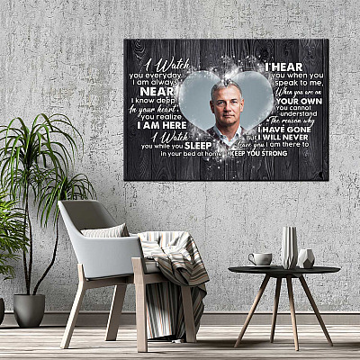Alternative view of Personalized Photo I Watch You Everyday I am Always Near Wrapped Framed Canvas Print-Unframed Poster