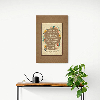 Alternative view of Hillary Clinton Politics When You Are Knocked Down - Feminist Women Empowerment Motivational Framed Canvas