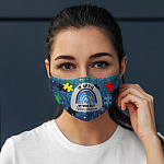 7VT. April We Wear Blue Autism Puzzle mask mockup