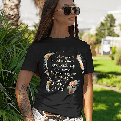 Alternative view of Hillary Clinton Politics When You Are Knocked Down - Feminist Women Empowerment Motivational T-shirt - V-neck