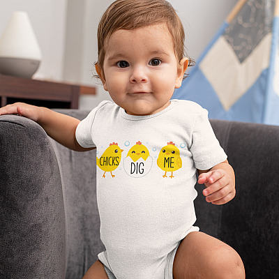 Alternative view of Chicks Dig Me Baby Onesie - Baby Infant Bodysuit