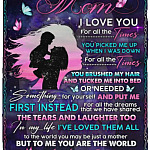 Mom Blanket, White, Cozy Plush Fleece Blanket - 30x40