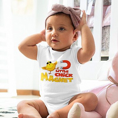Alternative view of Little Chick Magnet Baby Onesie - Baby Infant Bodysuit