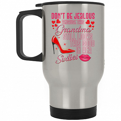 14 oz. Silver Travel Mug