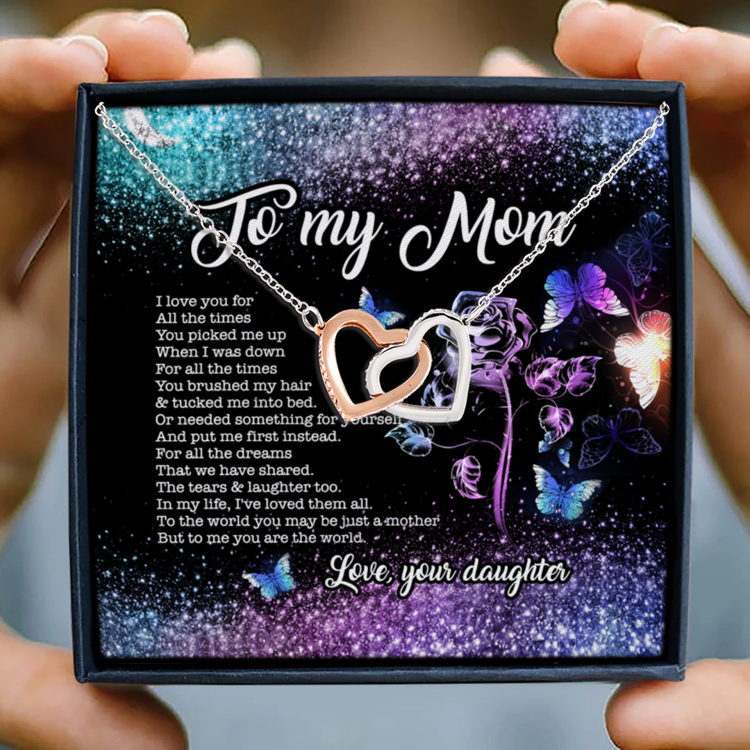 13 HG. To My Mom I Love You Interlocking Hearts Necklace 3