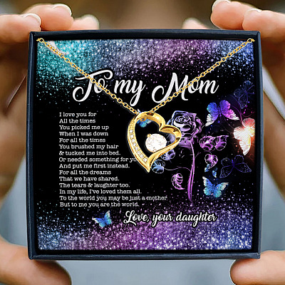 Daughter To My Mom I Love You For All The Times You Pick Me Up Forever Love Pendant Necklace