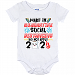Made in Quarantine 2021 Social Distancing Did Not Apply Baby Onesie - Toddler Baby Infant Bodysuit, White, Baby Onesie - 12 Month