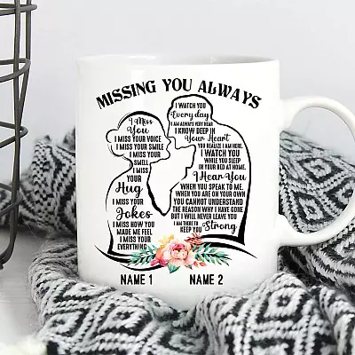 Personalized Husband Memorial Gift - Missing You Always Gift for Wife Who Lost Husband Ceramic Coffee Mug