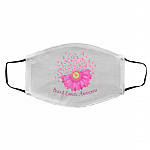 Pink Daisy mask, White, Cloth Face Cover – Medium/Large