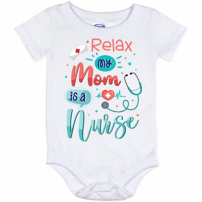 Relax My Mom onesies, White, Baby Onesie - 12 Month
