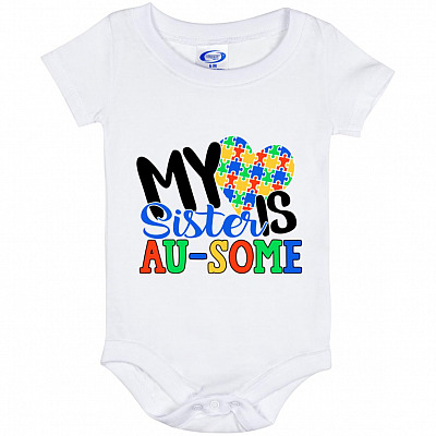 My Sister Is Au, White, Baby Onesie - 06 Month
