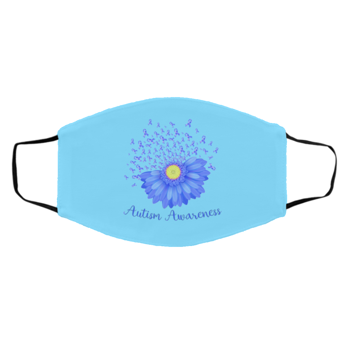 Blue Daisy Autism Awareness Day 2021 Wear Blue for Autism Washable Reusable Face Mask, Columbia Blue, Cloth Face Cover – Medium/Large Blue Daisy Autism Awareness Day 2021 Wear Blue for Autism Washable Reusable Face Mask, Columbia Blue, Cloth Face Cover – Medium/Large