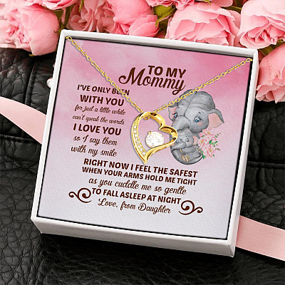 Mother's Day to My Mommy I've Only Been with You for Just a Little While Forever Love Pendant Necklace