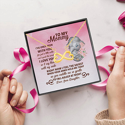 Alternative view of Mother's Day to My Mommy I've Only Been with You for Just a Little While Infinity Heart Pendant Necklace