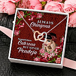 Mexico Girl Always Chingona Sometimes Cabrona but Never Pendeja Interlocking Hearts Pendant Necklace