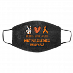 Multiple Sclerosis Awareness Peace Love Cure Washable Reusable Custom Printed Cloth Face Mask Cover, White, Cloth Face Cover – Medium/Large Multiple Sclerosis Awareness Peace Love Cure Washable Reusable Custom Printed Cloth Face Mask Cover, White, Cloth Face Cover – Medium/Large