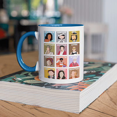 Alternative view of Kamala Michelle Audrey Julia Clara - Influential Women Feminist Accent Mug