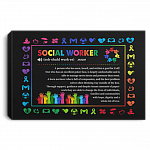 Social Worker Definition a Person Who Has Seen Heard And Written A Goal Framed Canvas - Unframed Poster, White, 0.75'' Framed Canvas