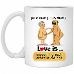Personalized Love Is Supporting, White, 11 oz. White Mug Personalized Love Is Supporting, White, 11 oz. White Mug