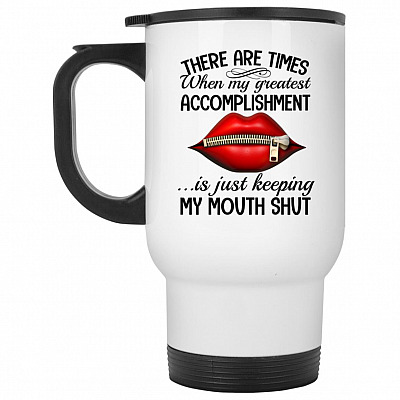 14 oz. White Travel Mug