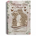 Personalized Missing You Always Husband And Wife Floral Memorial Framed Canvas - Unframed Poster, White, 0.75'' Framed Canvas